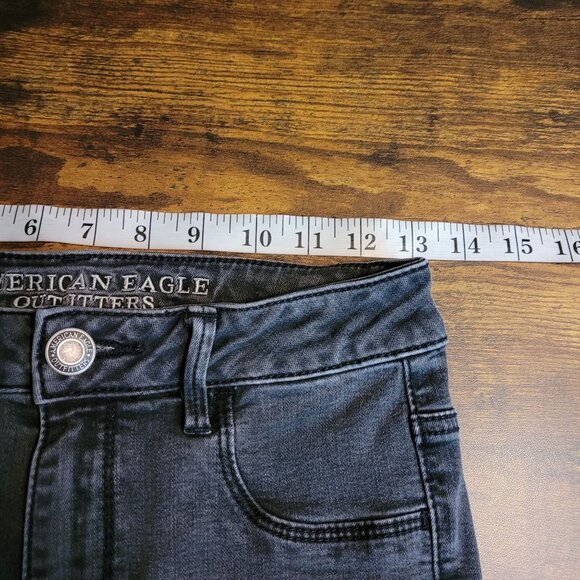 American Eagle Jeans 4 XL Jegging Sky High Super Stretch Black Wash Denim - Picture 6 of 11